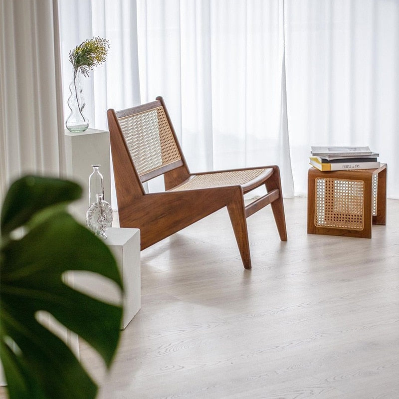 SkandiShop Rattan Small Square Table